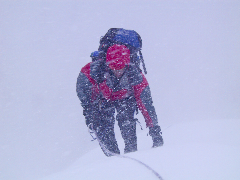 Climber In Blizzard